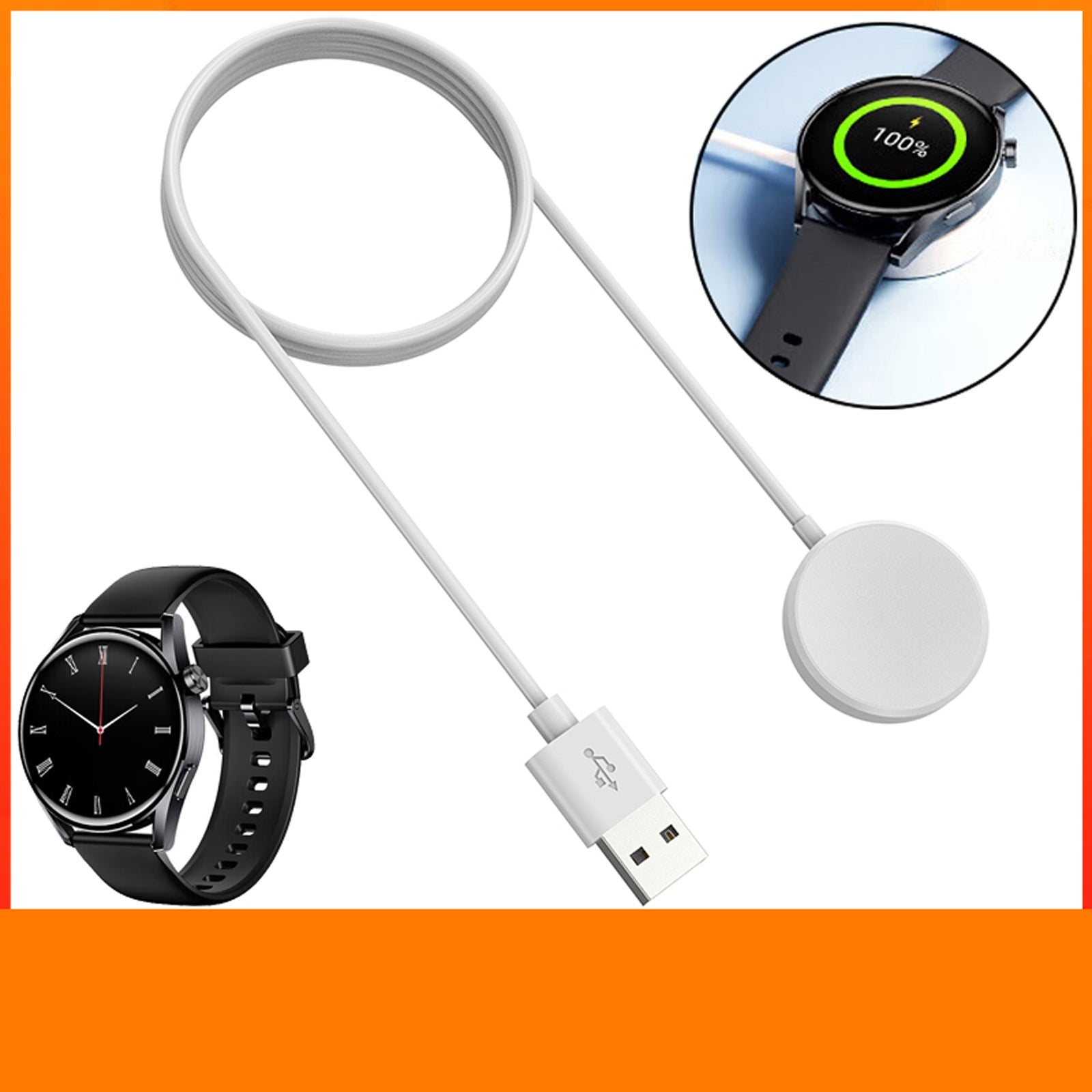 Smart Watch Charger Charging Stand Wireless Charging Dock For Luoneng G28s Watch Charging Cable White