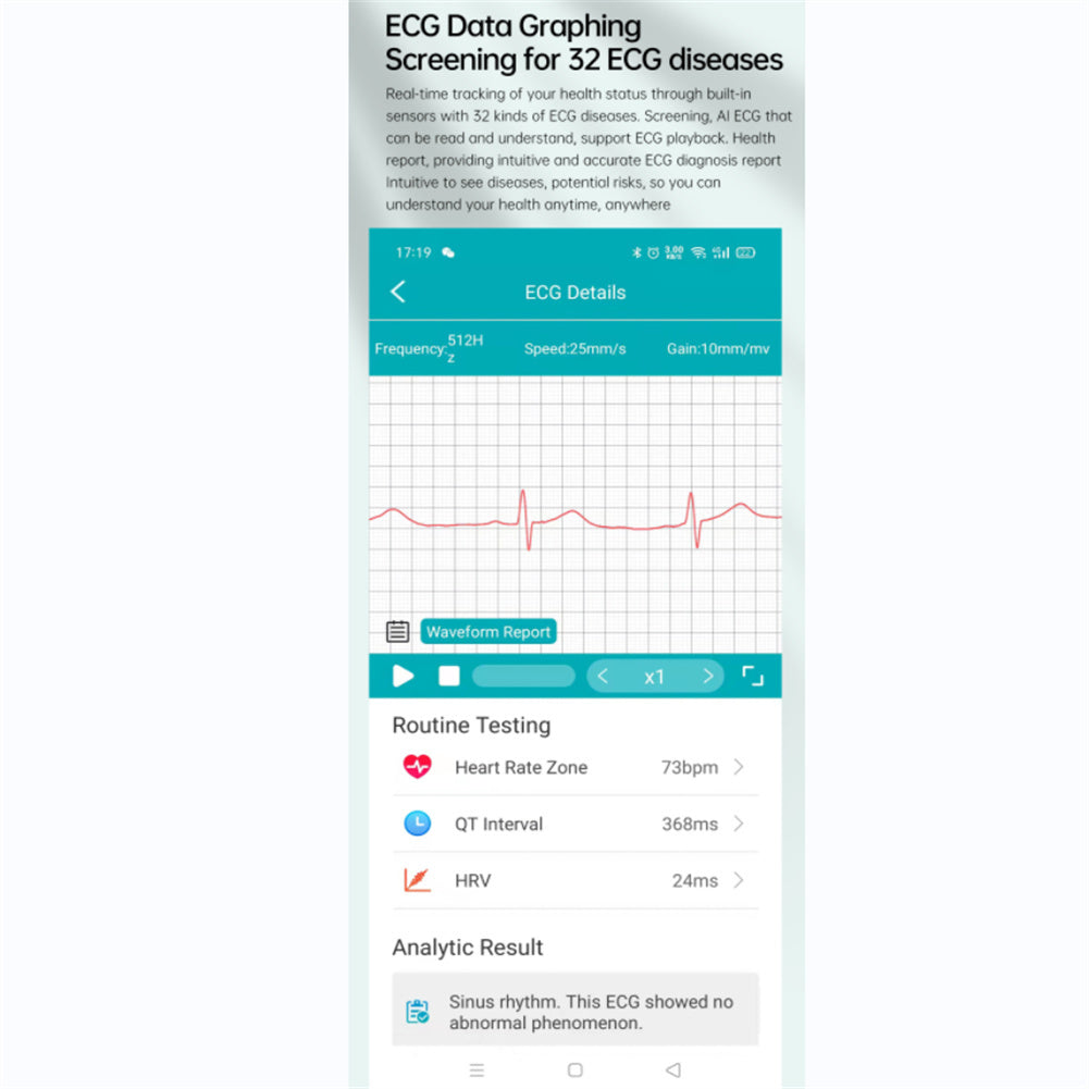 E400 Smart Watch Full Touch Screen Ecg Ppg Blood Oxygen Monitoring Ip68 Waterproof Smartwatch Blue Belt