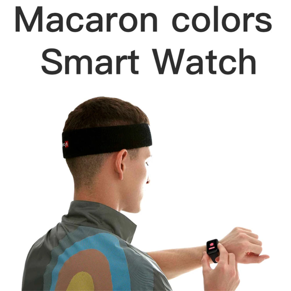 Y68 Pro Smart Watch For Men Women Bluetooth Heart Rate Monitor Fitness Sports Smartwatch (Macaron) black