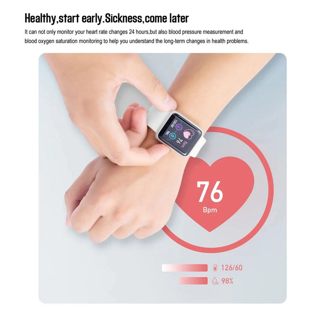 Y68 Pro Smart Watch For Men Women Bluetooth Heart Rate Monitor Fitness Sports Smartwatch (Macaron) black