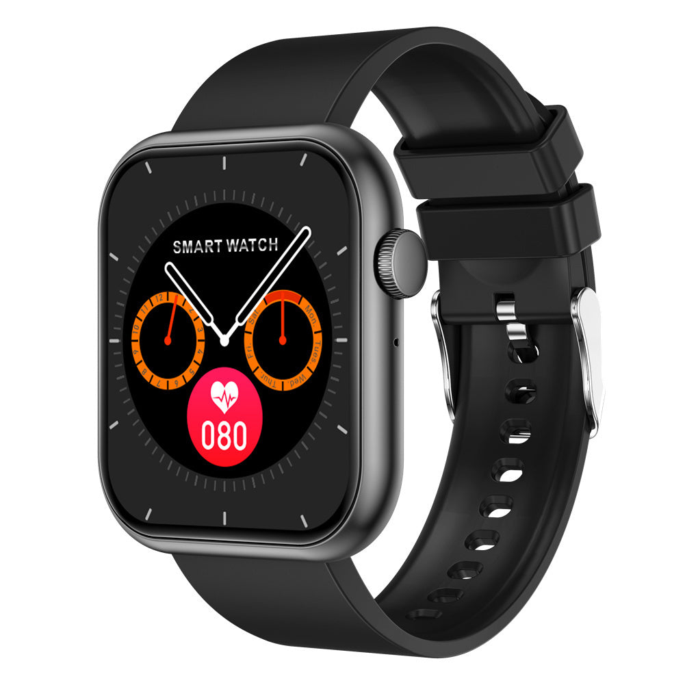 Smart Watch Monitoring Blood Pressure Body Temperature Heart Rate Health Detection Black