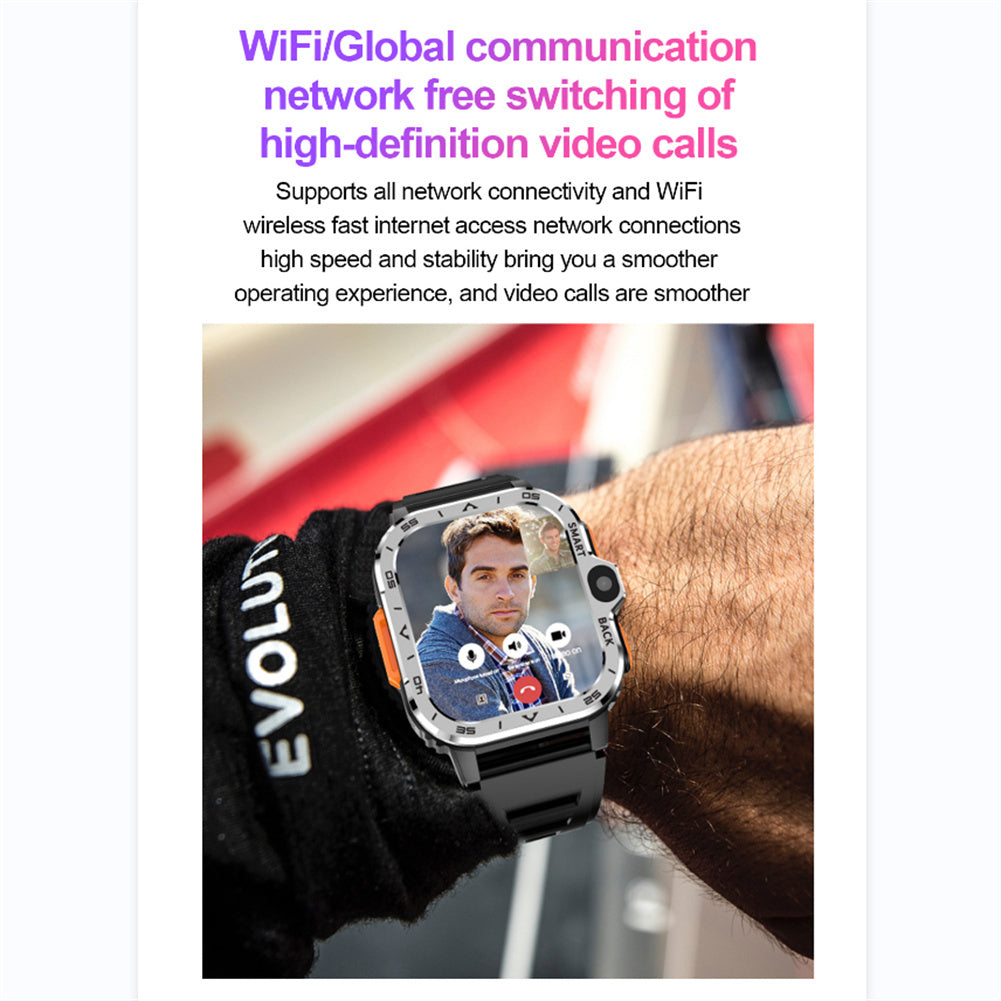 PGD Watch Smart Watch 2.03 Inch Screen Wifi Video Calls Watches for Android Phones with Heart Rate Monitor Black 16gb