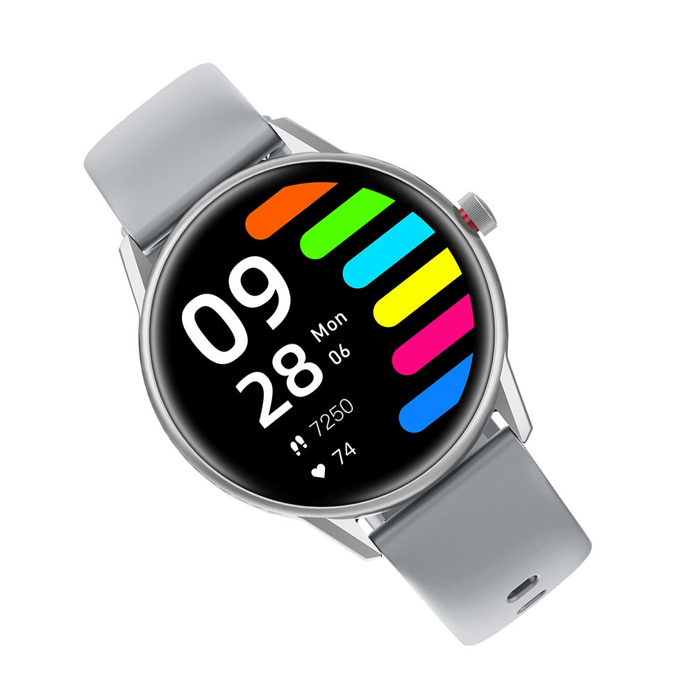 KW06PRO Smart Watch For Men Women 1.28 inch TFT Round 3D Curved Screen 285mAh Battery IP68 Waterproof Fitness Watch silver gray