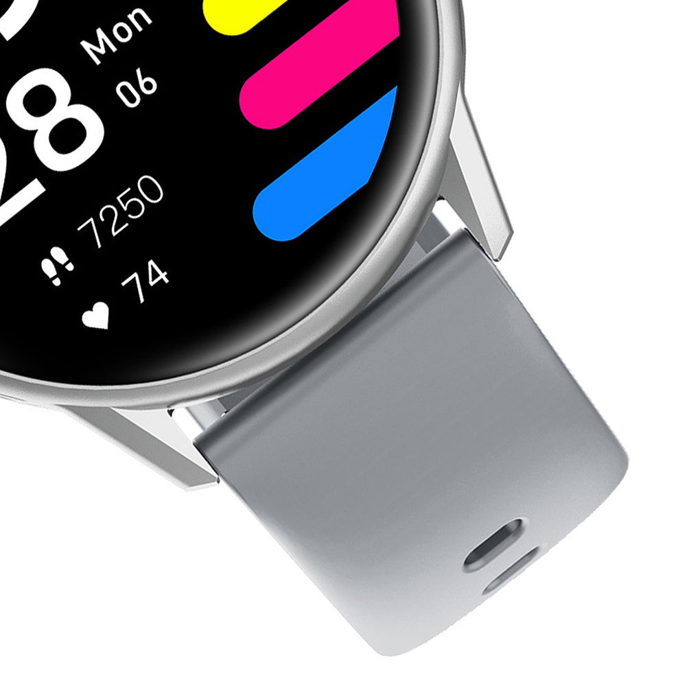 KW06PRO Smart Watch For Men Women 1.28 inch TFT Round 3D Curved Screen 285mAh Battery IP68 Waterproof Fitness Watch silver gray