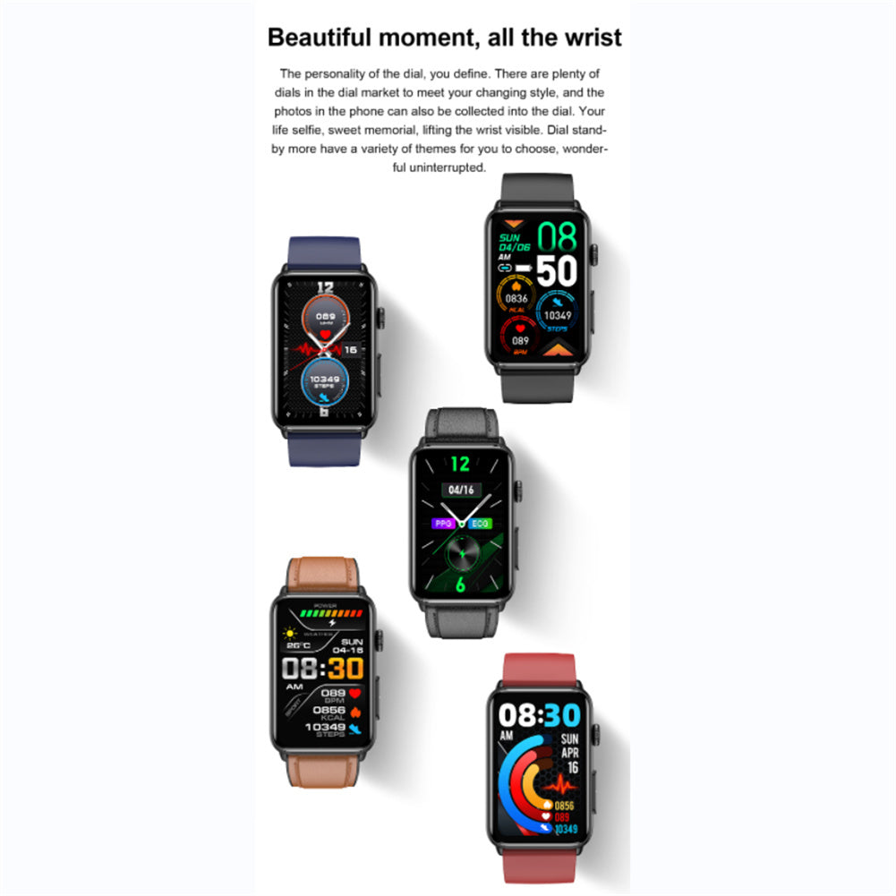 ET620 1.57 inch Smart Watch Waterproof Full Touch Fitness Smart Watch Heart Rate Blood Oxygen Monitor Message Reminder Fitness Tracker For Men Women black belt