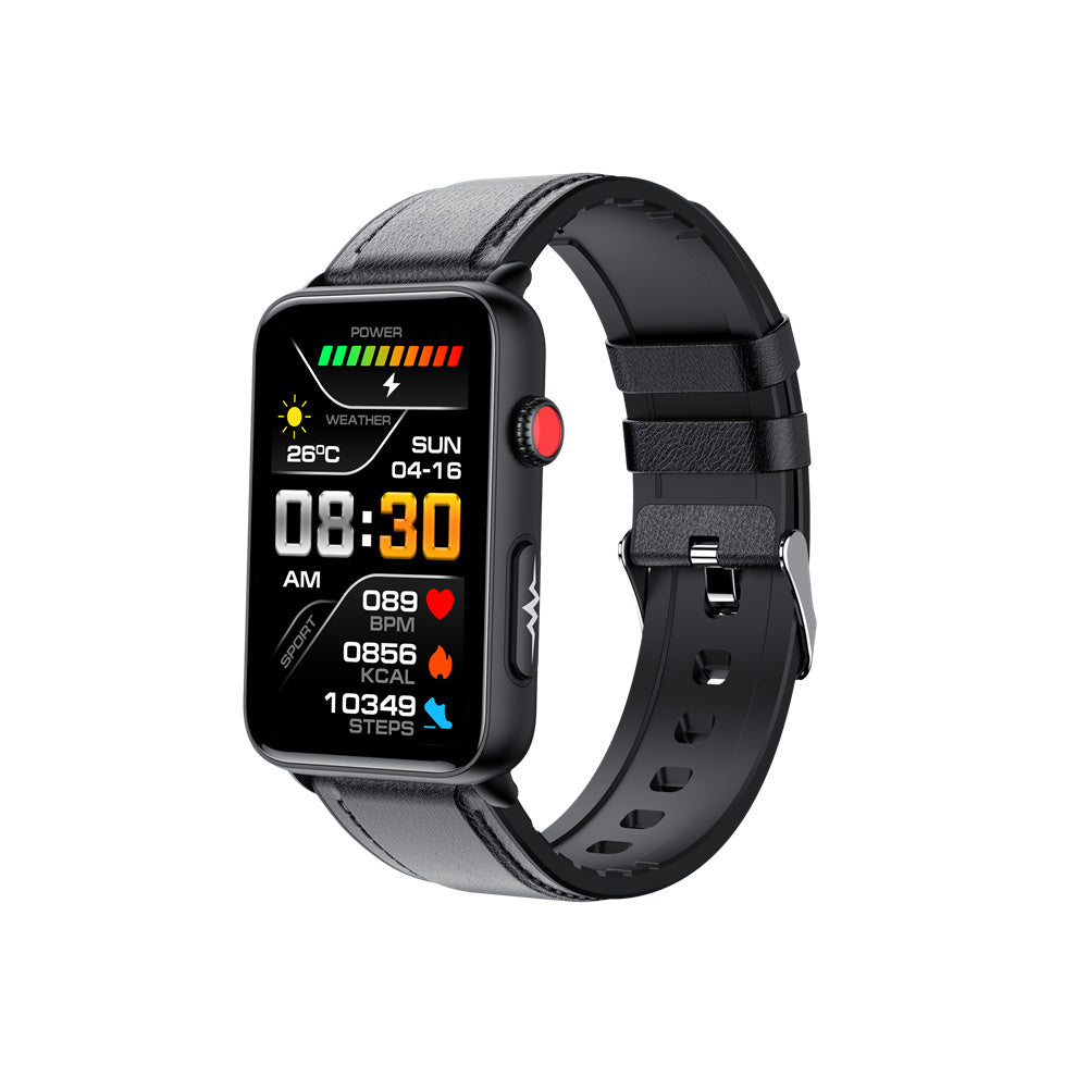 ET620 1.57 inch Smart Watch Waterproof Full Touch Fitness Smart Watch Heart Rate Blood Oxygen Monitor Message Reminder Fitness Tracker For Men Women black belt