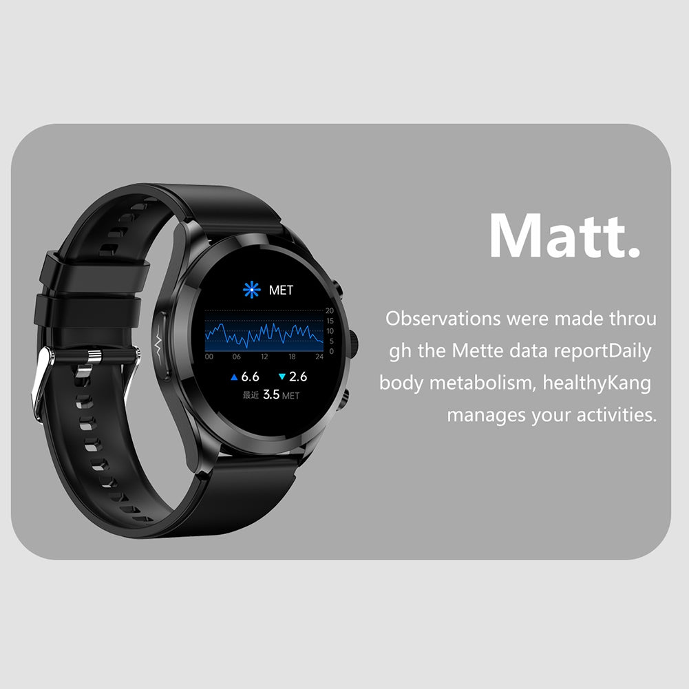 ET440 1.39-Inch Smart Watch Answer/Make Call Fitness Tracker with Heart Rate Blood Oxygen Sleep Monitor Black Tape