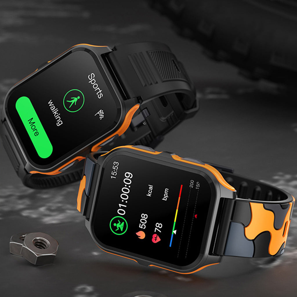 P73 Smart Watch 1.83 Inch Screen Fitness Smartwatch Heart Rate Blood Oxygen Monitor Waterproof Watch Orange