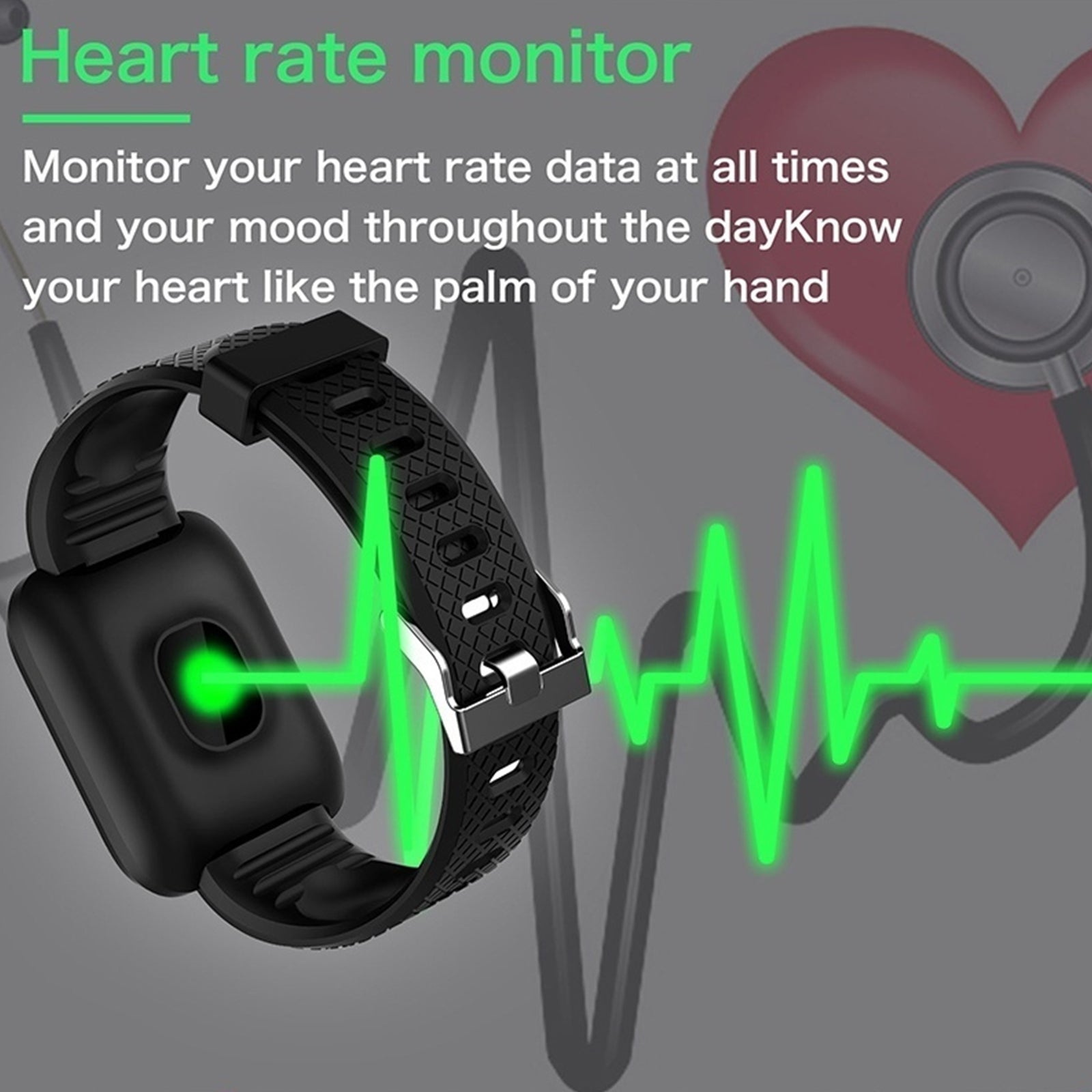 116Plus Smart Watch 1.44 Inch Touch Screen Fitness Smart Watch Heart Rate Monitor Sports Watch For Men Women blue