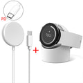 Smart Watch Charger Adapter Lightweight Charging Cable Wireless Charging Bracket Portable Watch Charger Compatible For Galaxy Watch 6 5 4 3 Smart Watches 39.37Inches/100CM Length PD white