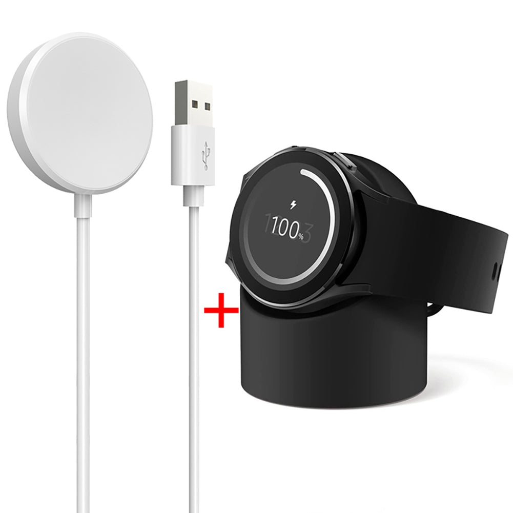 Smart Watch Charger Adapter Lightweight Charging Cable Wireless Charging Bracket Portable Watch Charger Compatible For Galaxy Watch 6 5 4 3 Smart Watches 39.37Inches/100CM Length PD white
