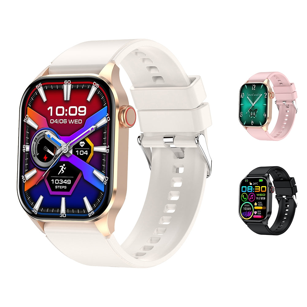 T98 2.04 Inch Smart Watch Blood Oxygen Blood Pressure Heart Rate Sleeping Monitoring for Smart Phones Laptop Pink