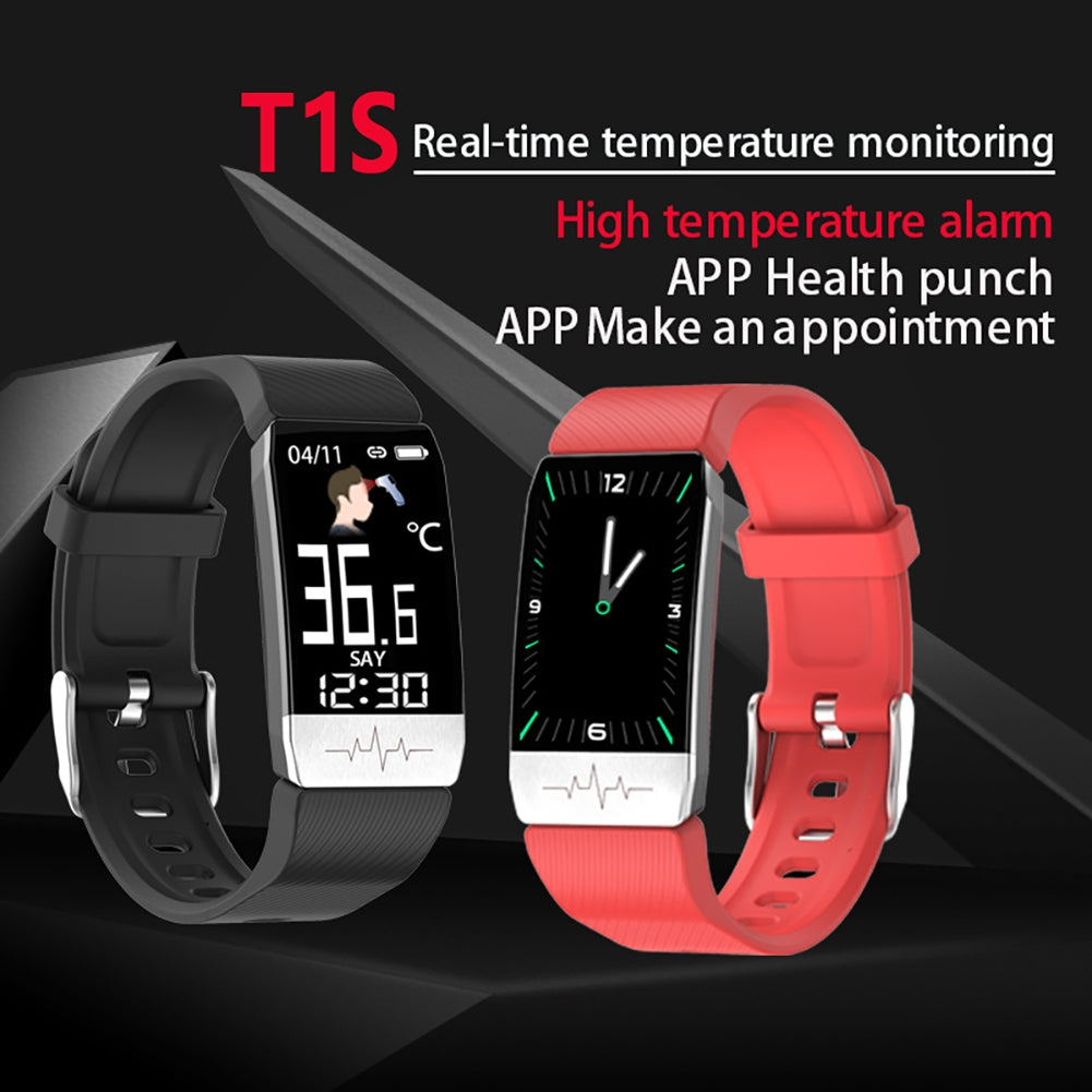 T1S 1.14 inch Smart Watch Health Monitoring Heart Rate Blood Pressure Blood Oxygen Monitor Activity Trackers Red