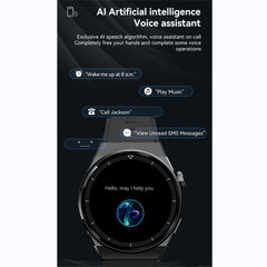 الساعة الذكية W03pro 1.32 بوصة للرد على المكالمات وإجرائها مقاومة للماء مع مراقبة معدل ضربات القلب والنوم والأكسجين في الدم وضغط الدم، لون أسود