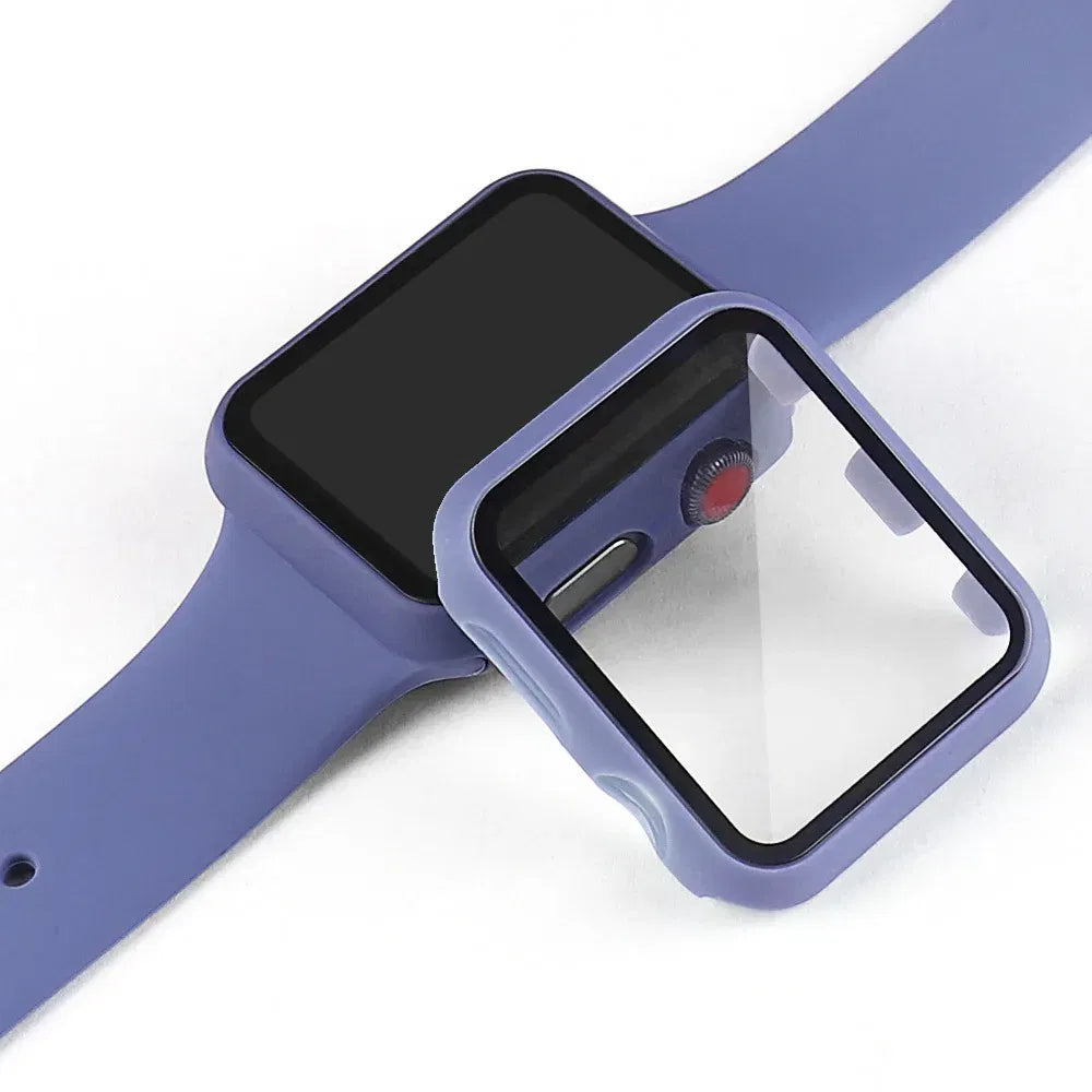 Dial Diameter: 4 - 6.9 Inches, Color: silver - Tempered Glass+cover For Apple Watch 9 8 41mm 45mm 42mm 38mm PC Bumper Screen Protector Case IWatch Series 7 6 5 4 Se 44mm 40mm