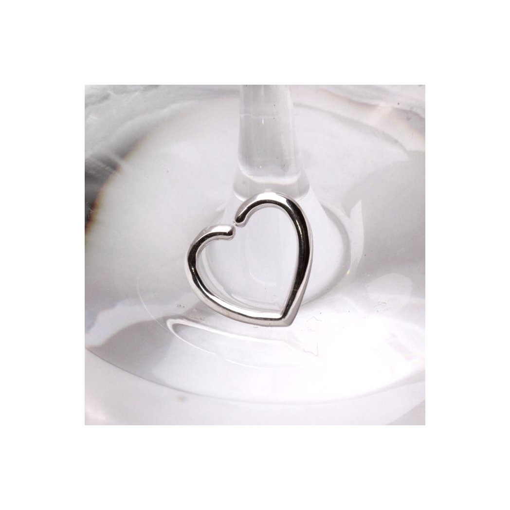 14Kt White Gold Heart Shaped Cartilage Earring