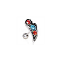 Ornate Leaf Gemmed Cartilage Earring