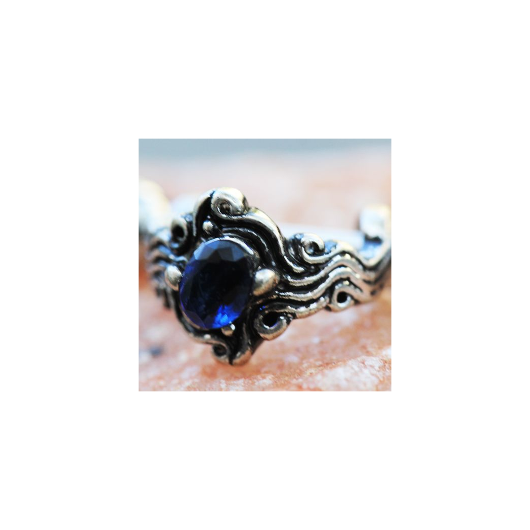 316L Stainless Steel Sapphire Blue Wave Cartilage Cuff Earring