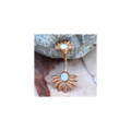 Rose Gold Plated White Synthetic Opal Palm Leaves Navel Rings