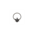 316L Stainless Steel Pot Leaf Snap-in Captive Bead Ring / Septum Ring