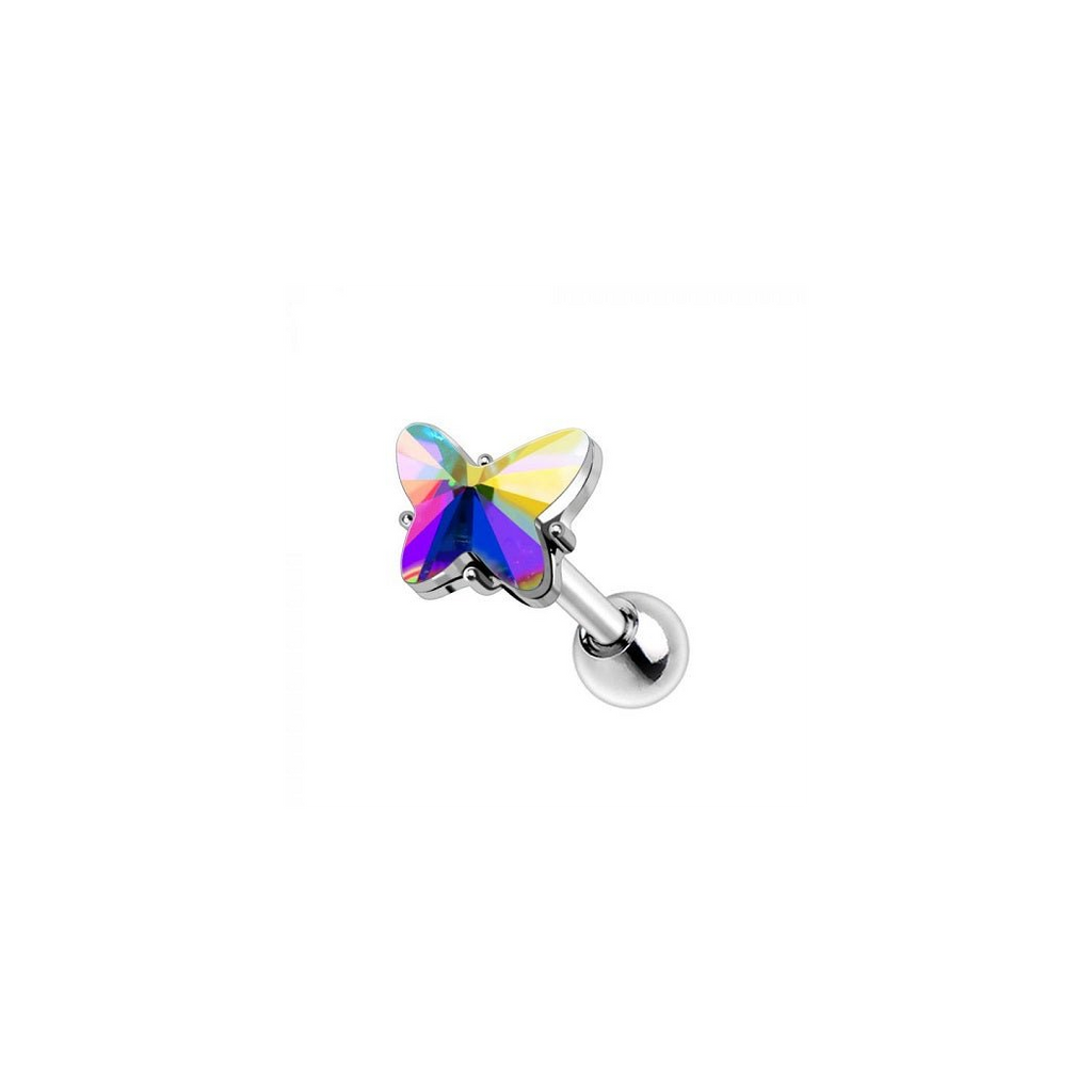 316L Stainless Steel Aurora Borealis Butterfly Cartilage Earring