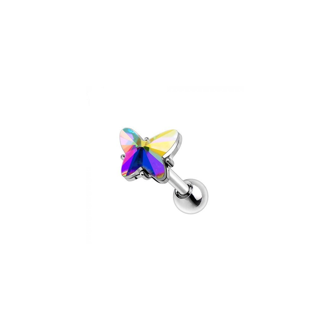 316L Stainless Steel Aurora Borealis Butterfly Cartilage Earring
