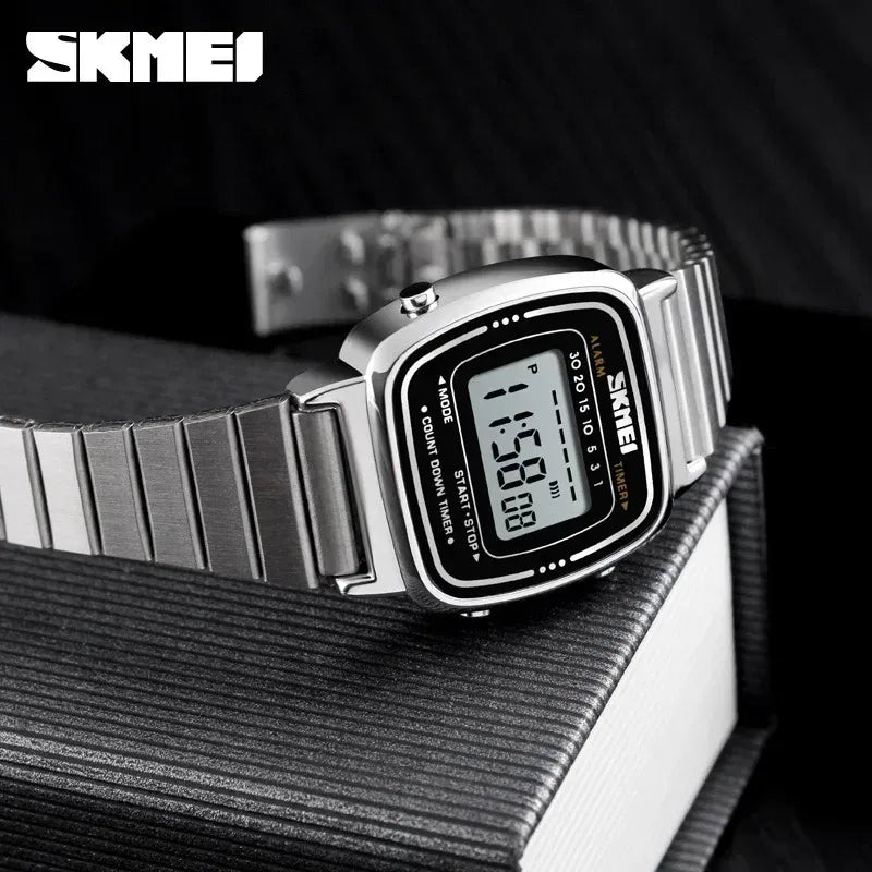 Color: BRONZE, Ships From: CHINA - SKMEI1901 Women Top brands Luxury 3Bar Waterproof Ladies Watches Small Dial Digital Watch Relogio Feminino  Fashion Sport Watch