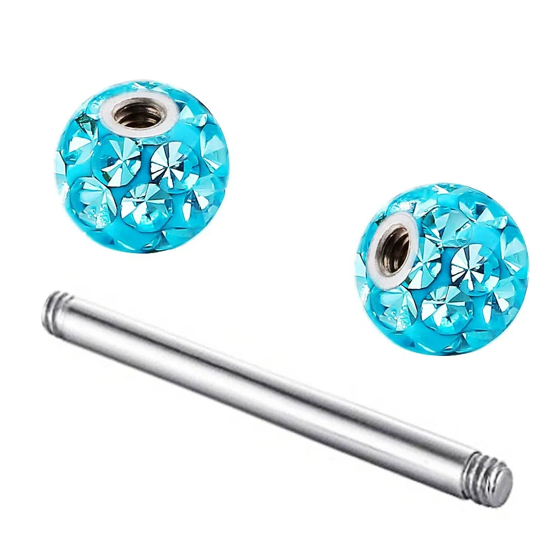 Metal color: Light Yellow Color, Main Stone Color: WHITE - 16g 1.2mm Coated Crystal Steel Ear Stud Tragus Helix Cartilage 3/4/5mm CZ Ball 6/8/10/12/14mm Bar Barbell Piercing
