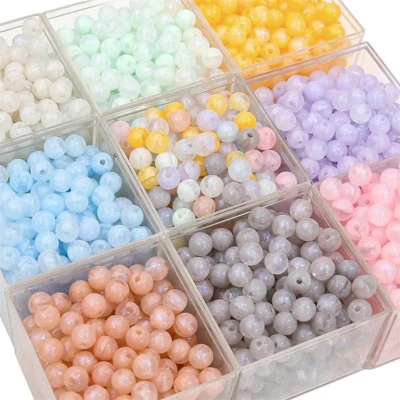 Color: PURPLE, Ships From: CN - 20/50pcs 8/12mm Acrylic Round Pearl Luster Beads for Earring Necklace Keychain DIY Jewelry Making