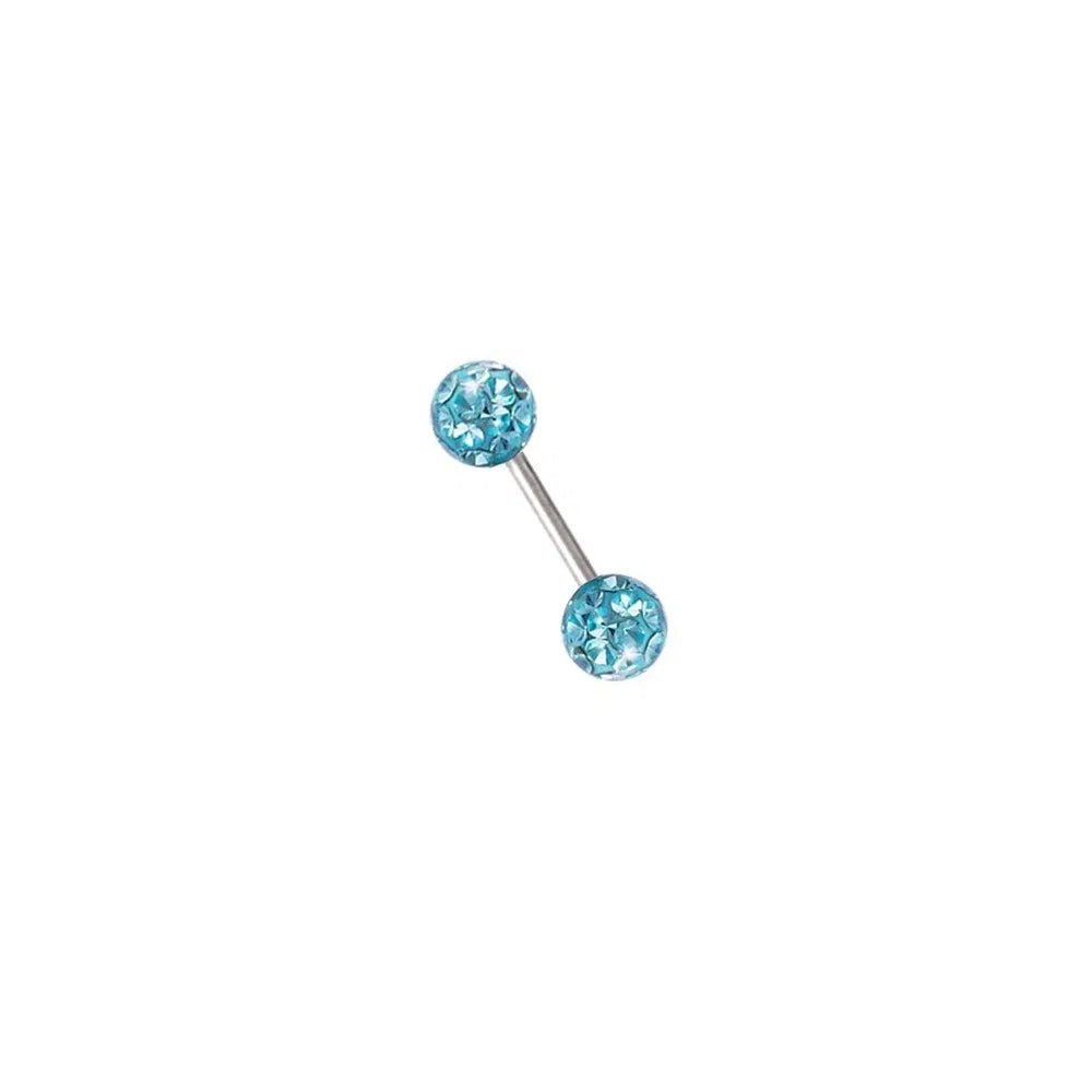 Metal color: BRASS PLATED, Main Stone Color: WHITE - 16g 1.2mm Coated Crystal Steel Ear Stud Tragus Helix Cartilage 3/4/5mm CZ Ball 6/8/10/12/14mm Bar Barbell Piercing