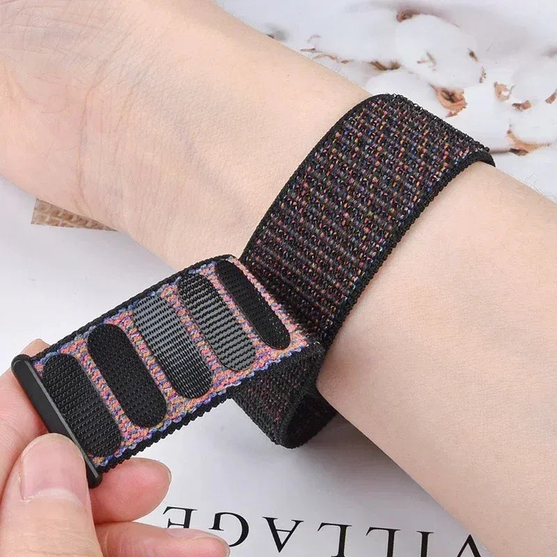 Band Color: Silver Yellow, Band Width: 24mm - Nylon Loop Strap for Huawei Watch GT 5 Pro 46mm Smartwatch Replacment Bracelet Sport Watchband Correa for Huawei GT5 Watch Band