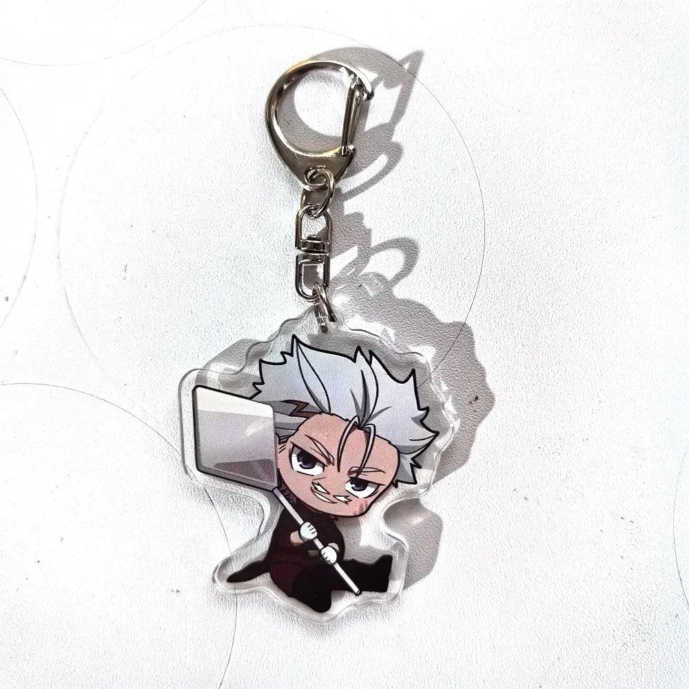 Color: Blue, Size: 6 cm - Anime Bungou Stray Dogs Arcylic Keychain Atsushi Nakajima Dazai Flower Key Chain Women Men Accessories Bag Pendant Chaveio Gifts