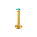 Metal color: ROSE GOLD COLOR - 2X 16g 1.2mm Crystal Steel -Gold- Labret Ring Bar Ear Cartilage Tragus Monroe Lip Nose Stud Internally Threaded Piercing