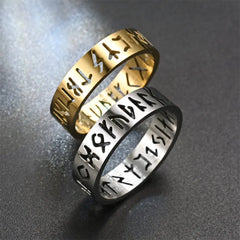 Main Stone Color: silver, Ring Size: 4 - 2023 New Stainless Steel Hollow Out Ring for Men Women Fashion Hollow Rune Design Finger Anillo Antiestres Anxiety Rings