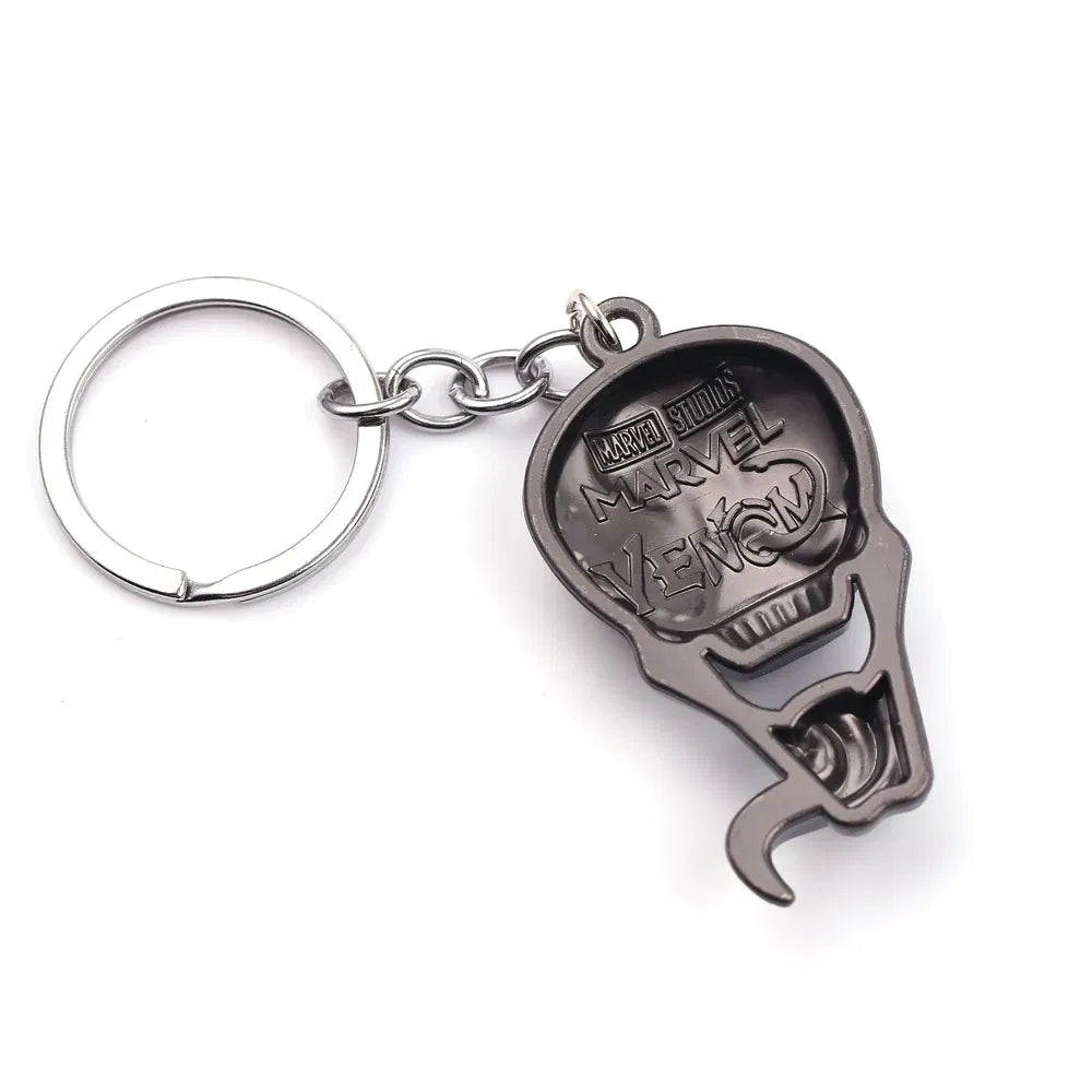 Color: WHITE, Ships From: CHINA - Marvel Villains Hero Venom Mask Metal Keychain Horror Long Tongue Car Pendant Key Holder for Men Jewelry Accessories Keyrings