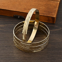 Metal Color: SILVER PLATED - Adult Size 4PCS 65MM 9K Gold Color Hig Quality Top Sale Cute Bracelet Jewelry  Flower Bangle Girl Birthday Party Gift