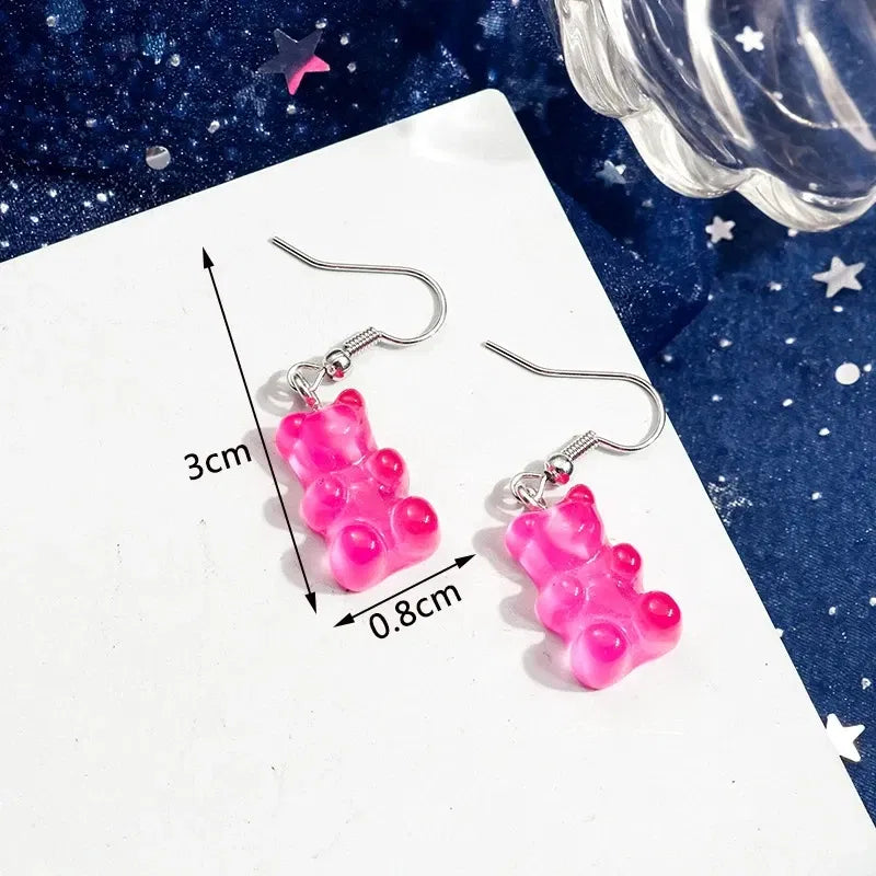 Metal Color: REDDISH BROWN - 2024 New Rose Red Flower Hanging Earrings for Women Love Heart Blooming Florals Cute Lovely Female Ear Jewelry brincos new