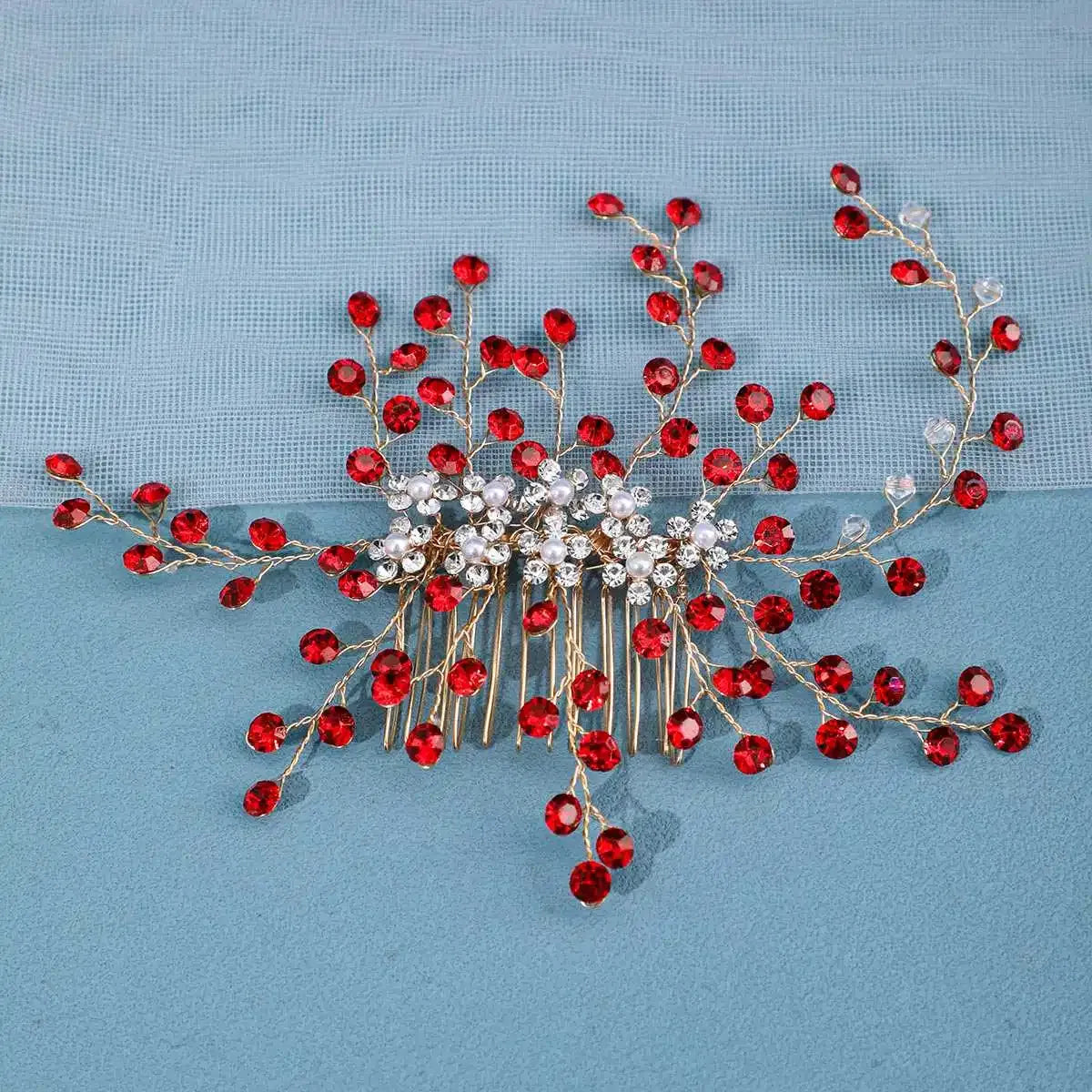 Metal color: Rhodium Plated - Luxury Rhinestone Hair Comb Clip Pin Headband Tiara For Women Party Prom Bridal Wedding Hair Accessories Jewelry Comb Clip Tiara