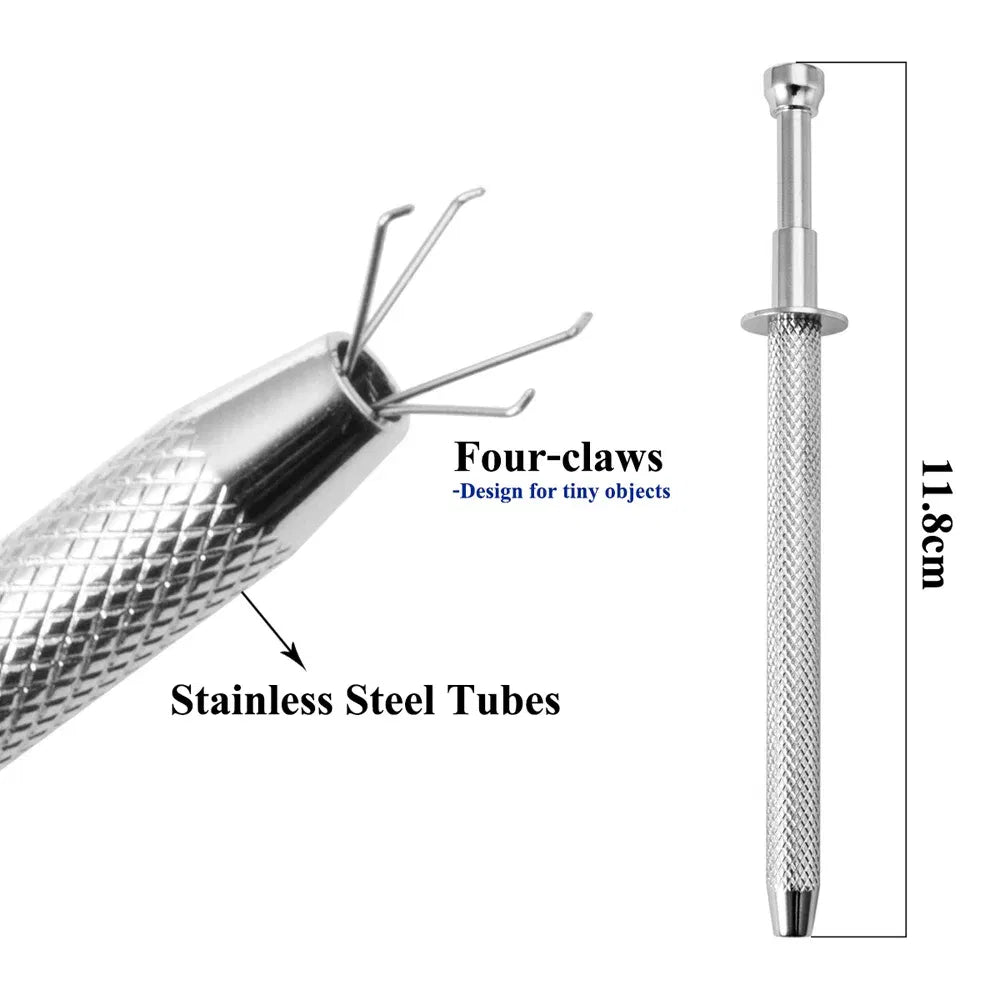 Metal color: silver - Surgical Steel Pliers Body Piercing Tool Forceps Needle Pipe Clamp Tweezers Open Close CBR Ring Plier Ear Belly Nose Pierc Tools