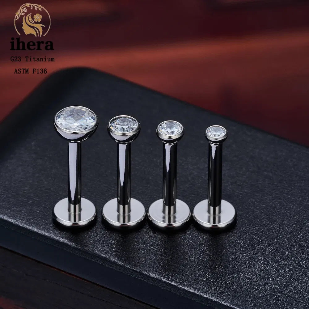 Metal color: Imitation Rhodium Plated, Ships From: CHINA, Main Stone Color: Fluorescent Green - 10PCS G23 Titanium Lip Ring Labret Piercing Stud Earring CZ 16/18/20G Push Pin Ear Tragus Cartilage Helix Conch Pierc?Jewelry