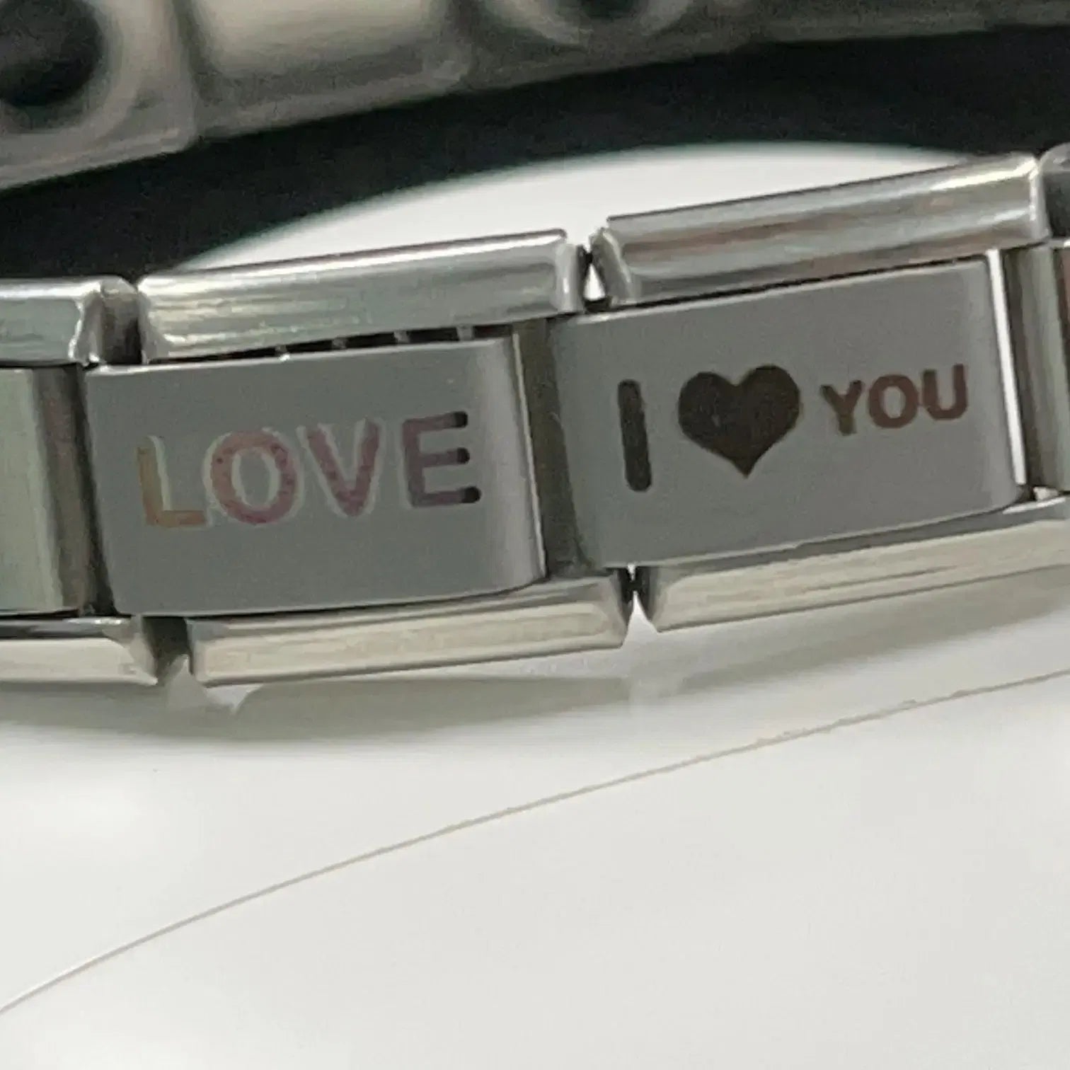 Metal Color: Rhodium Plated, Main Stone Color: WHITE - New DIY Italian Charm 9mm Module Bracelet 26 English letter Stainless Steel Elastic Bracelets for Men and Women Gift