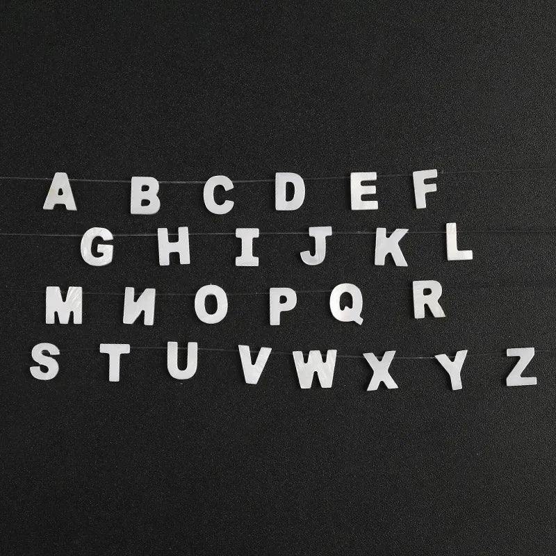 Color: Dark Red - Trend DIY Handmade Vertical Capital Letter Pendant Beads Jewelry Making Accessories Necklace Bracelet Letras Materiales