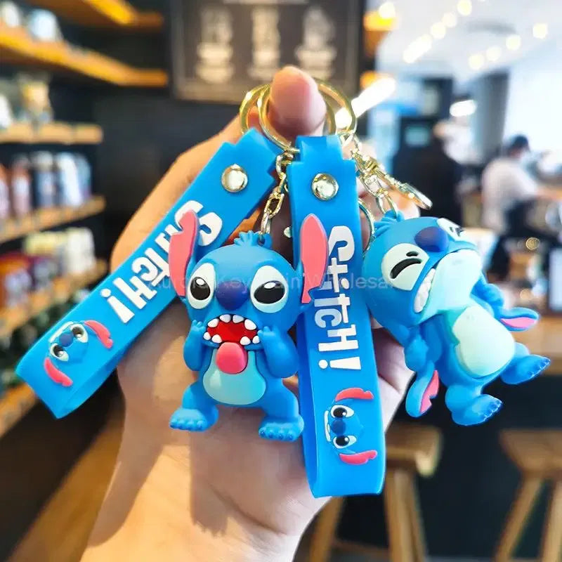 Color: P4/27 - Wholesale Anime Disney Keychain Mickey Mouse Minnie Lilo & Stitch Cartoon Keyring Kawaii Key Chain Car Pendant Kids Toys Gifts