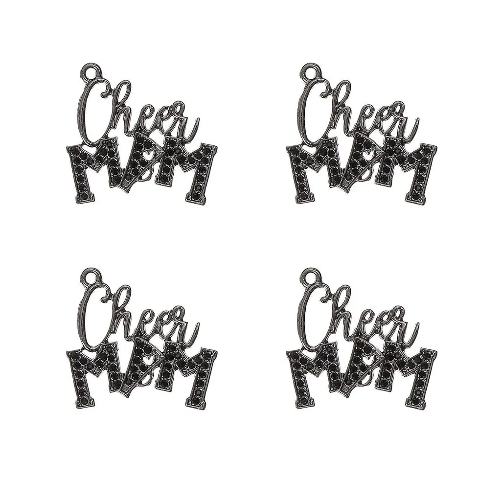 Metal color: SILVER PLATED, Ships From: CHINA - 10pcs Cheer MAM Rhinestone Letter Charms for DIY Bracelet Bangle Making LTC0407-LTC0410