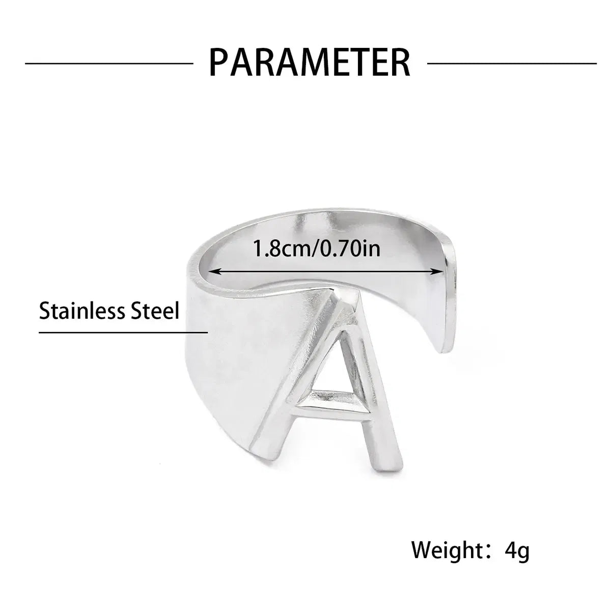 Metal Color: pink, Ring Size: resizable - LAViXMIA Alphabet A-Z Letter Never Fade Stainless Steel Rings Women Jewelry Fashion Initial Ring Adjustable Size Birthday Gifts