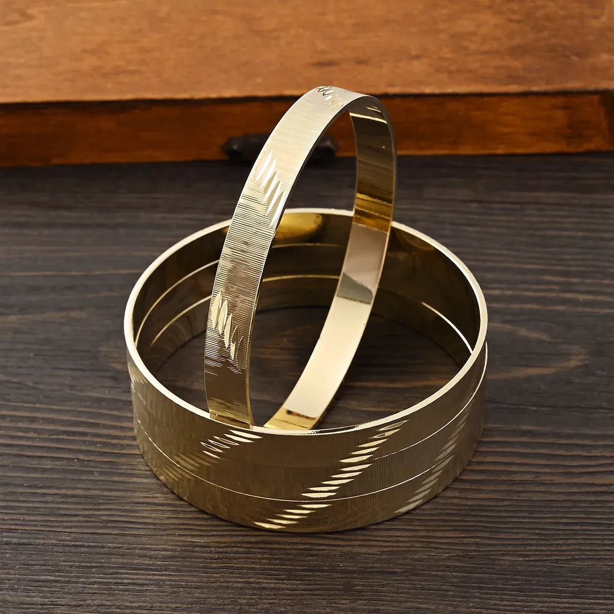 Metal Color: SILVER PLATED - Adult Size 4PCS 65MM 9K Gold Color Hig Quality Top Sale Cute Bracelet Jewelry  Flower Bangle Girl Birthday Party Gift