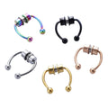 Metal color: Blue - Women Fake Piercing Nose Ring Hoop Septum Non Piercing Nose Clip Rock HipHoop Stainless Steel Magnet Fashion Punk Body Jewelry