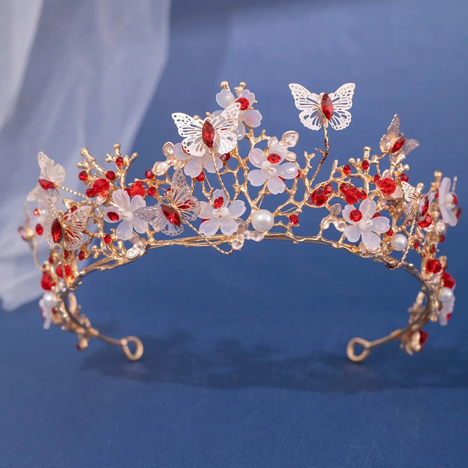 Metal color: ROSE GOLD COLOR - Baroque Silver Color Purple Crystal Butterfly Bridal Tiaras Crowns Headpiece Rhinestone Pageant Diadem Wedding Hair Accessories