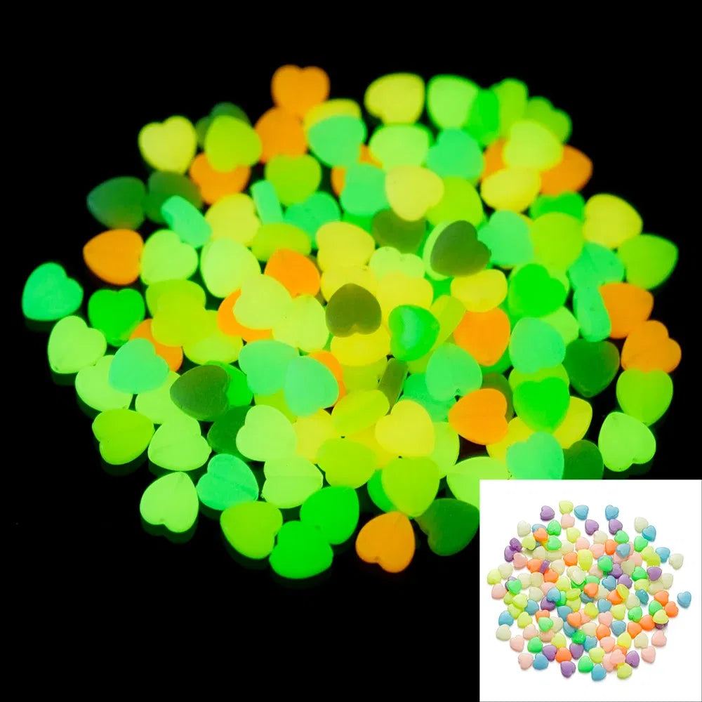 Color: Gold, Item Diameter: 2mm - 50Pcs Luminous Star Beads Heart Shape Acrylic Beads Loose Spacer Beads for Jewelry Making DIY Bracelet Necklace Accessories