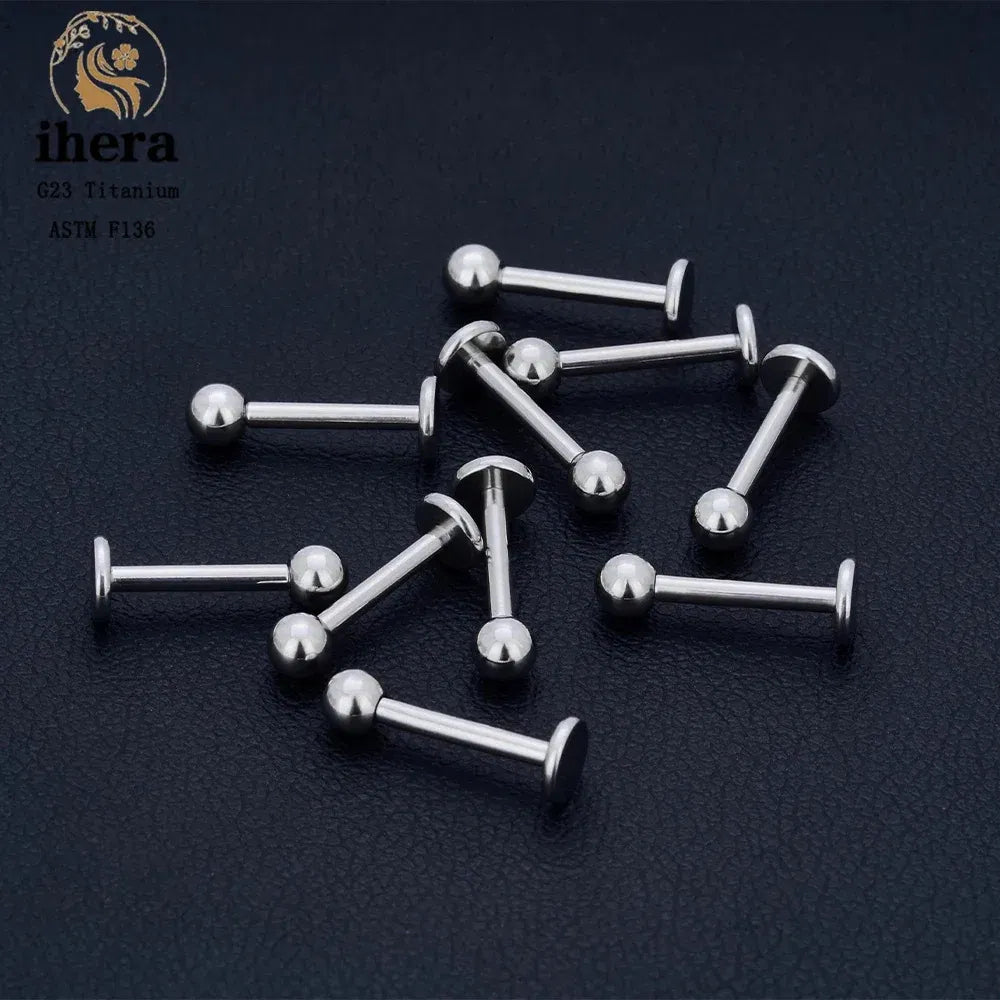 Metal color: Light Yellow Color, Ships From: CHINA, Main Stone Color: Yellow - 10PCS G23 Titanium Labret Piercing Lip Ring 16G F136 Internal Thread Nose Stud Earring Tragus Helix Cartilage Piercing Jewelry